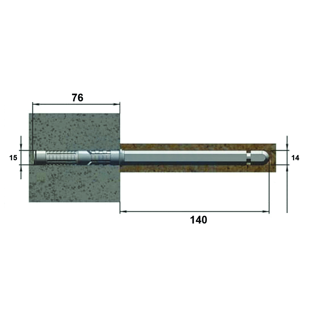 Менсолодержатель нерегулируемый скрытого типа 14х140 мм 2 шт