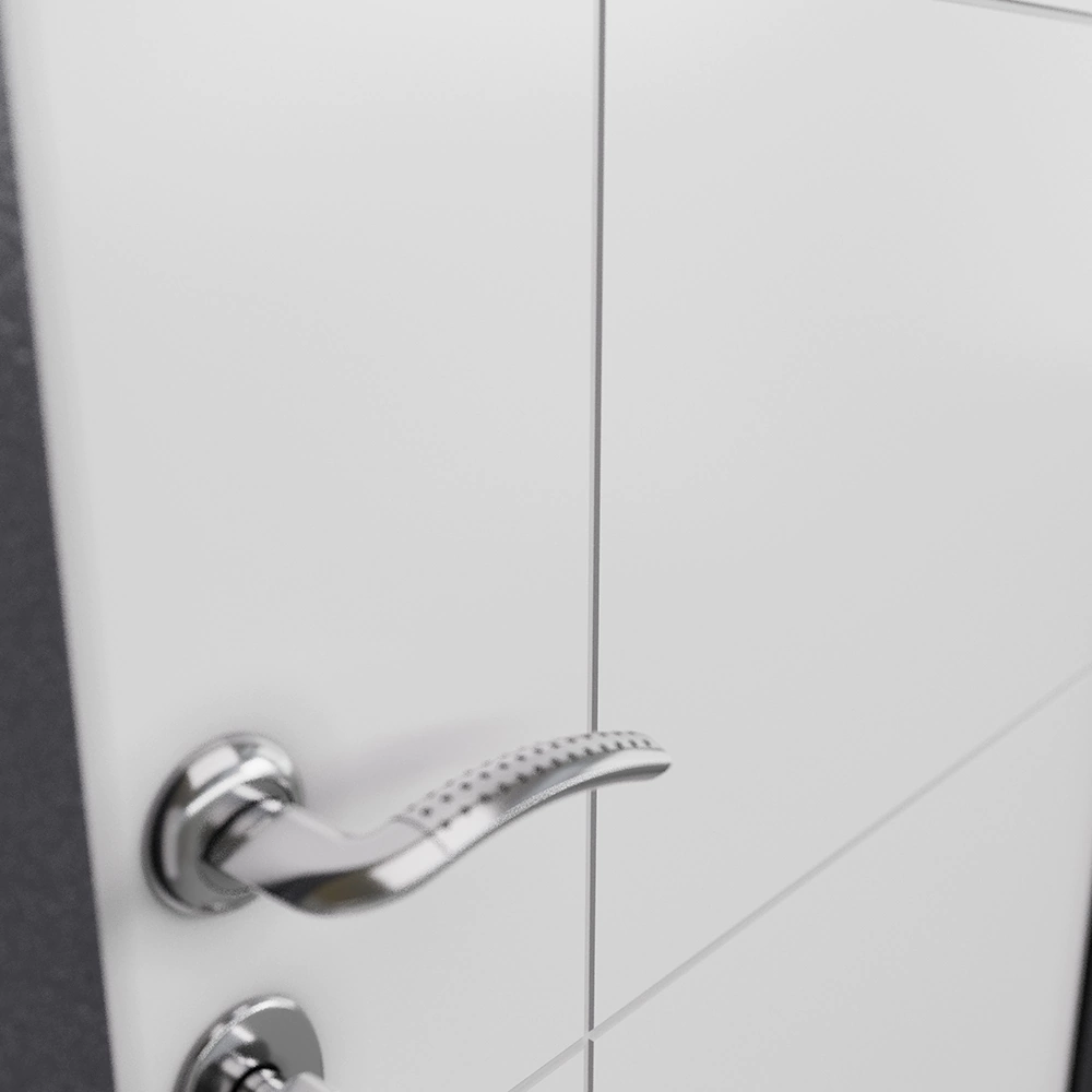 Дверь входная металлическая Грей темно-серый букле/бьянко 2050х860х55 мм левая