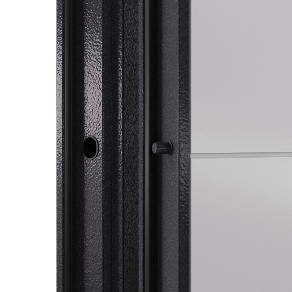 Дверь входная металлическая Грей темно-серый букле/бьянко 2050х860х55 мм левая