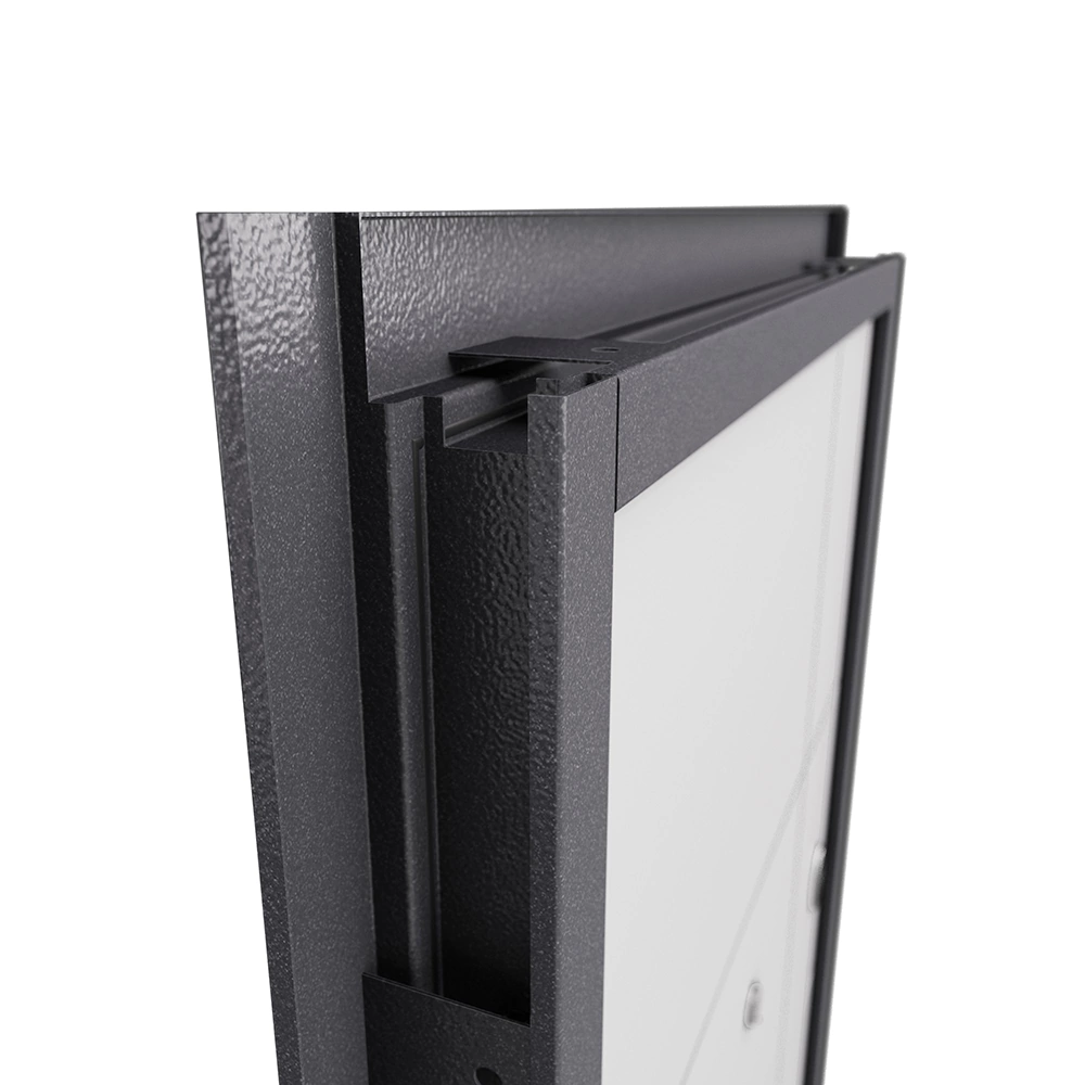 Дверь входная металлическая Грей темно-серый букле/бьянко 2050х860х55 мм левая