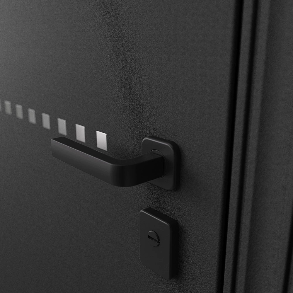 Дверь входная металлическая Аура черный шелк/бьянко 2050х950х74 мм левая