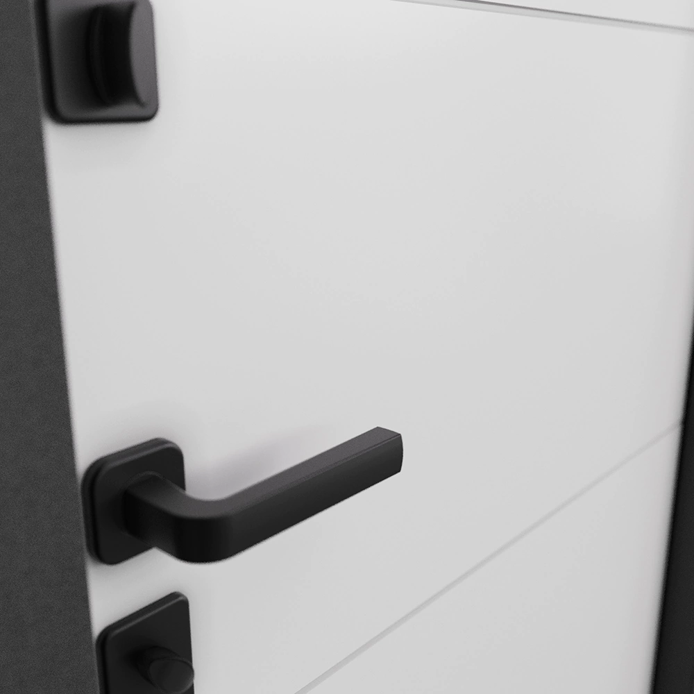 Дверь входная металлическая Аура черный шелк/бьянко 2050х950х74 мм левая