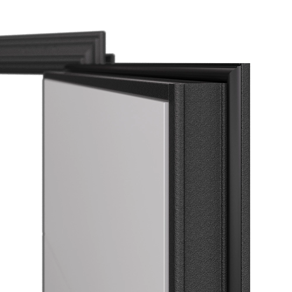 Дверь входная металлическая Аура черный шелк/бьянко 2050х950х74 мм левая