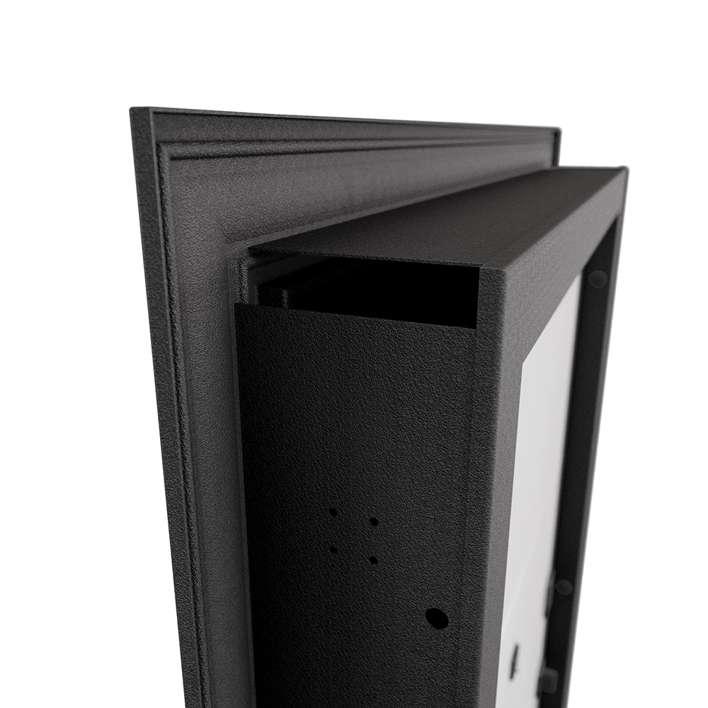 Дверь входная металлическая Аура черный шелк/бьянко 2050х950х74 мм левая