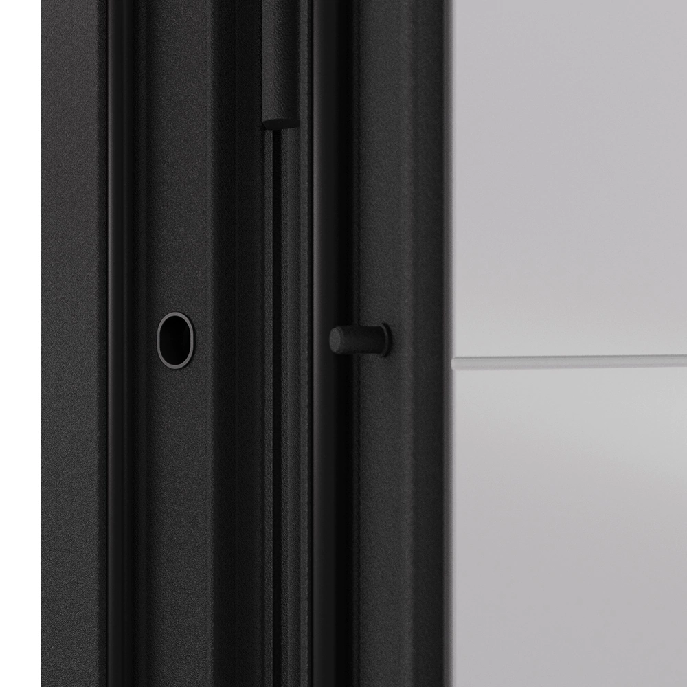 Дверь входная металлическая Аура черный шелк/бьянко 2050х950х74 мм левая