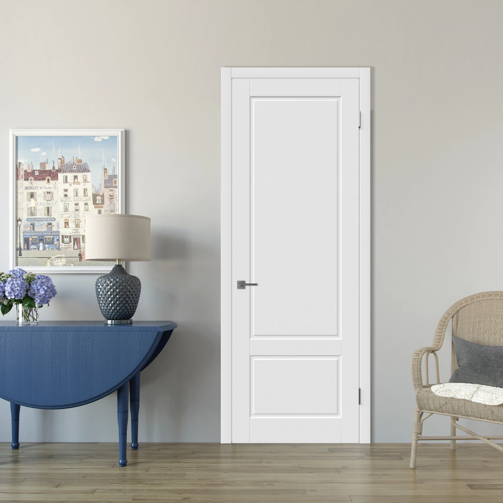 Дверь глухая 2300х700 мм Шеффилд эмаль белая