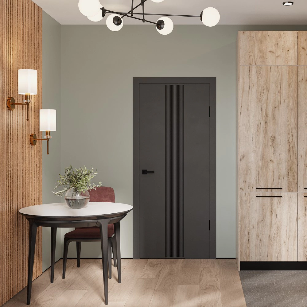 Дверь межкомнатная глухая 2000х600 мм Стиль ПВХ бетон темный