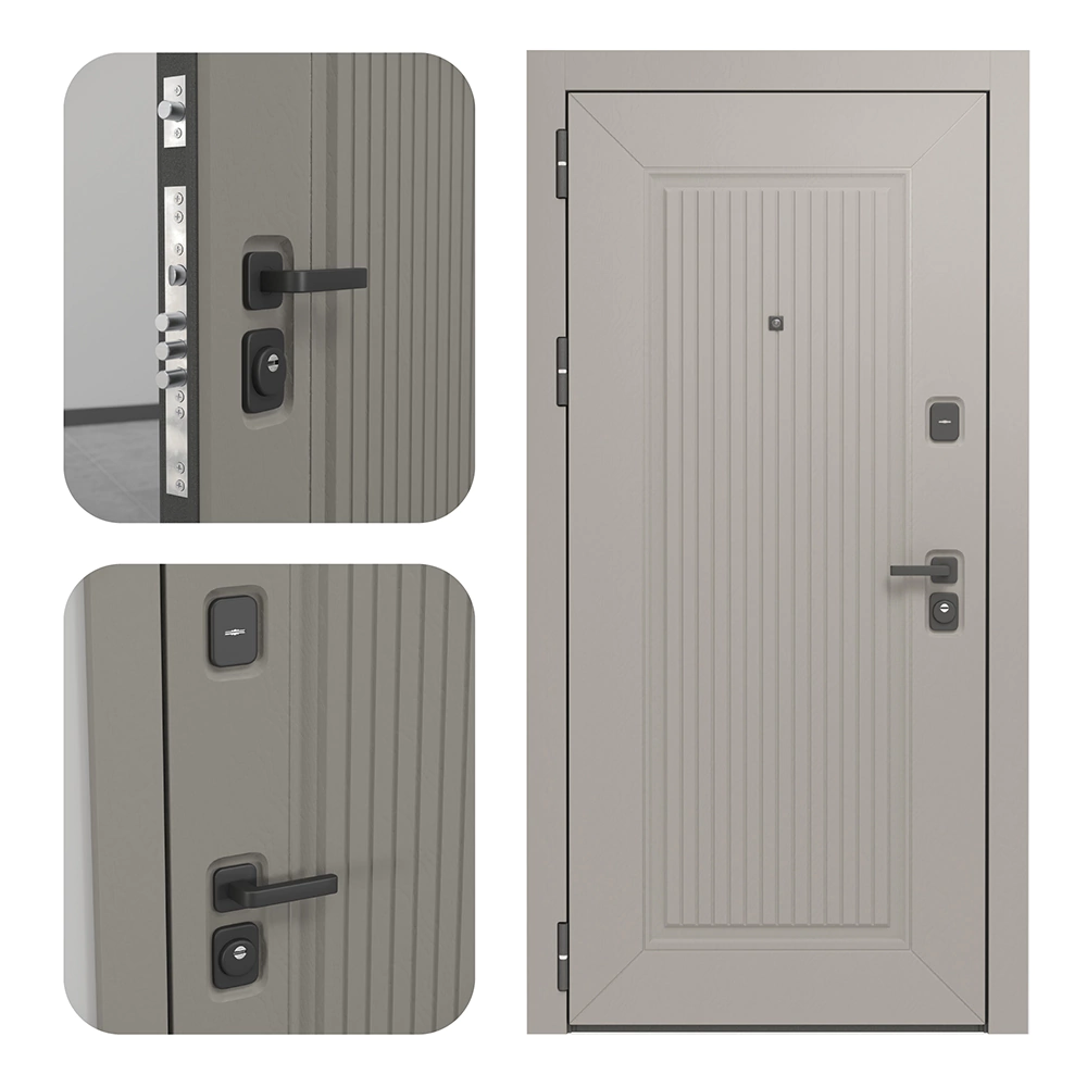 Дверь входная металлическая Акустик Про-454 Ясень Грей софт/Белый 2050х960х116 мм левая