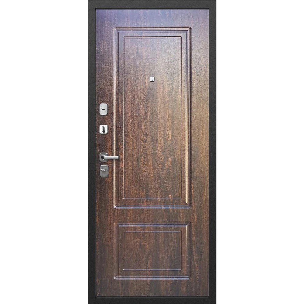 Дверь входная металлическая Толстяк Черный букле/Грецкий орех 2050х960х90 мм левая