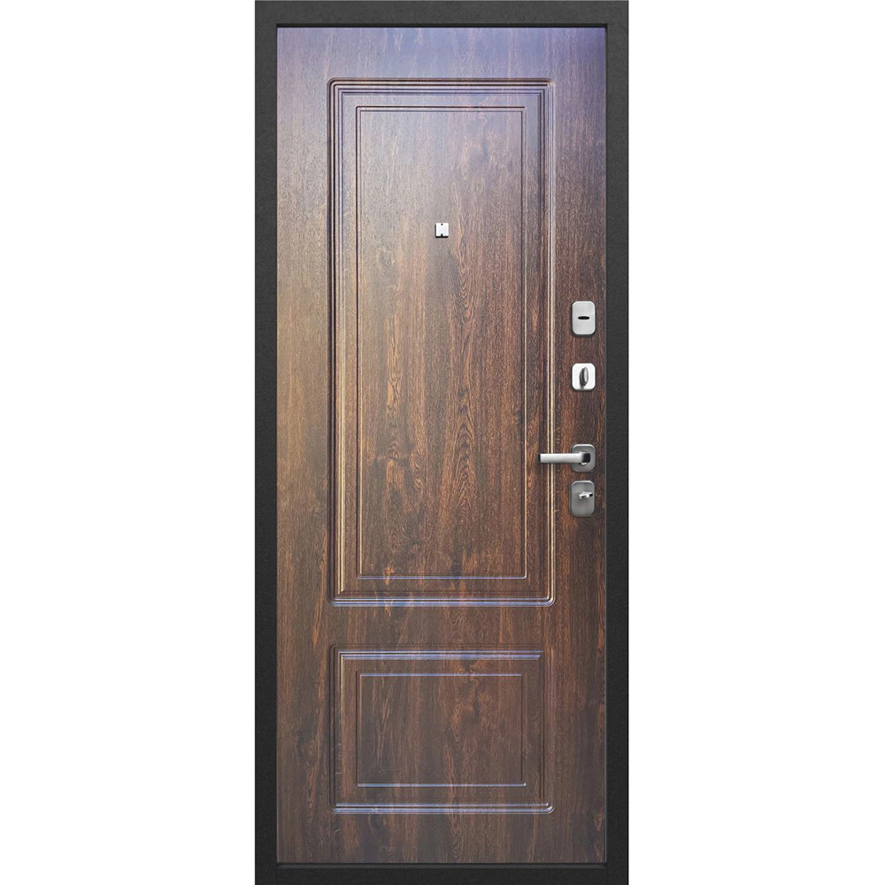 Дверь входная металлическая Толстяк Черный букле/Грецкий орех 2050х960х90 мм правая