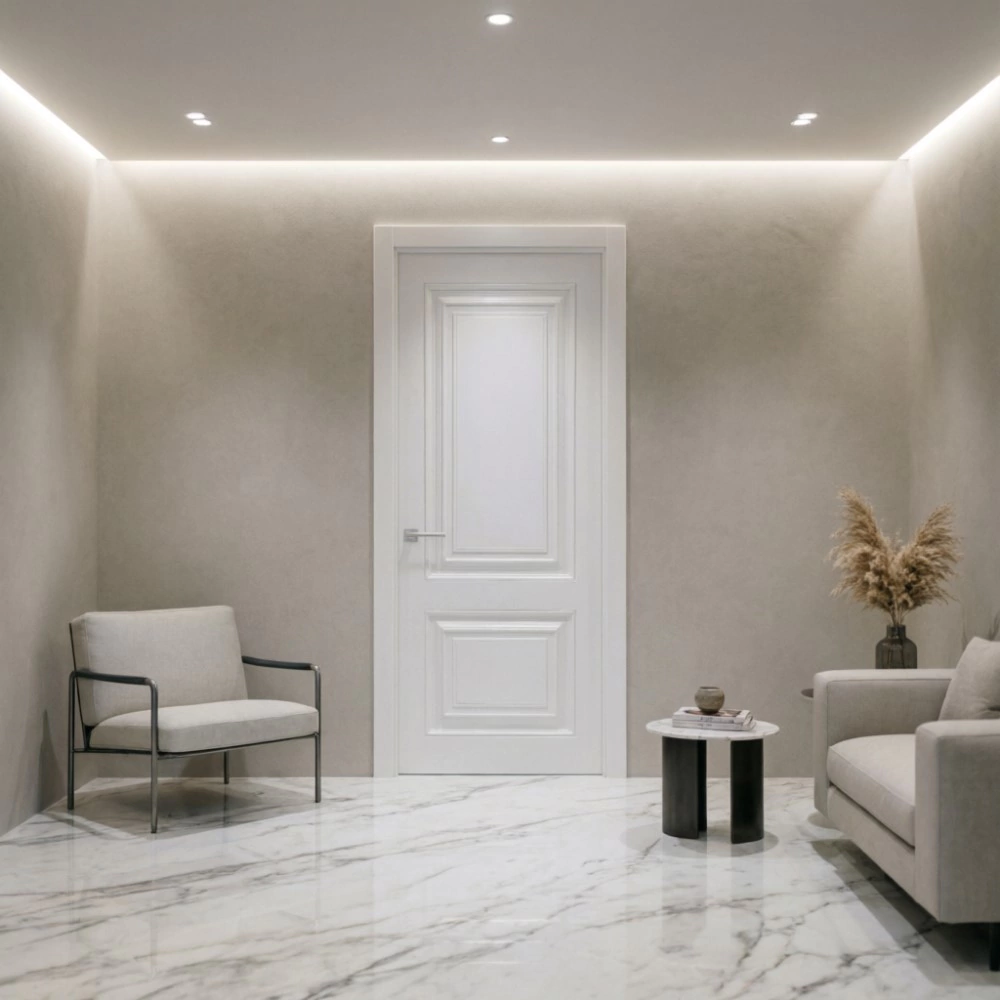 Дверь межкомнатная глухая 2000х700 мм Багет К-2эмаль белая