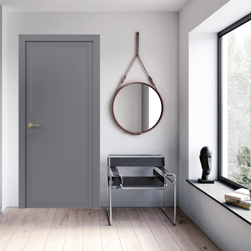 Дверь межкомнатная глухая 2000х800 мм Лайн L-01 эмаль графит