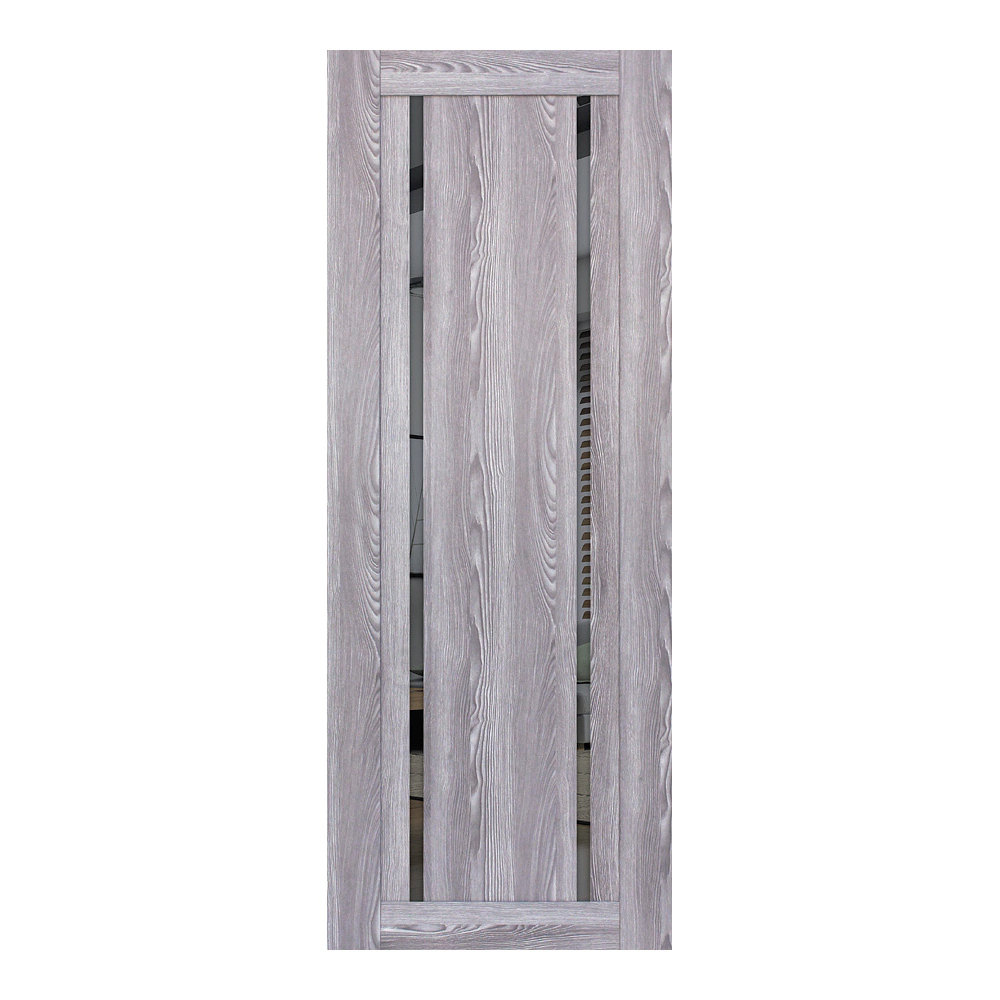 Дверь межкомнатная остекленная ПВХ 2000х600 мм PSK-9 ривьера грей/зеркало