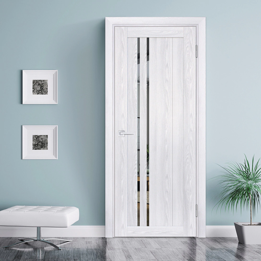 Дверь межкомнатная остекленная ПВХ 2000х800 мм PSK-10 ривьера айс/зеркало