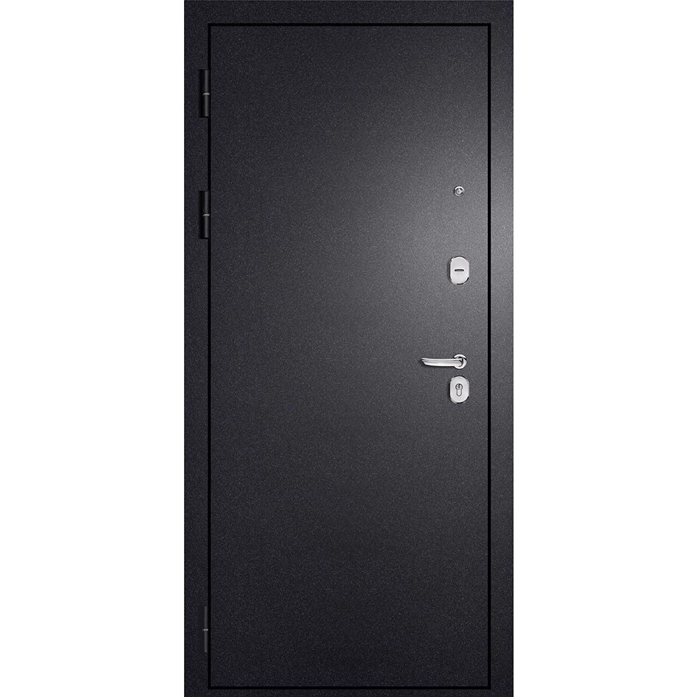 Дверь входная металлическая Тепла-2 Букле черный/Ривьера Айс 2050х860х90 мм левая