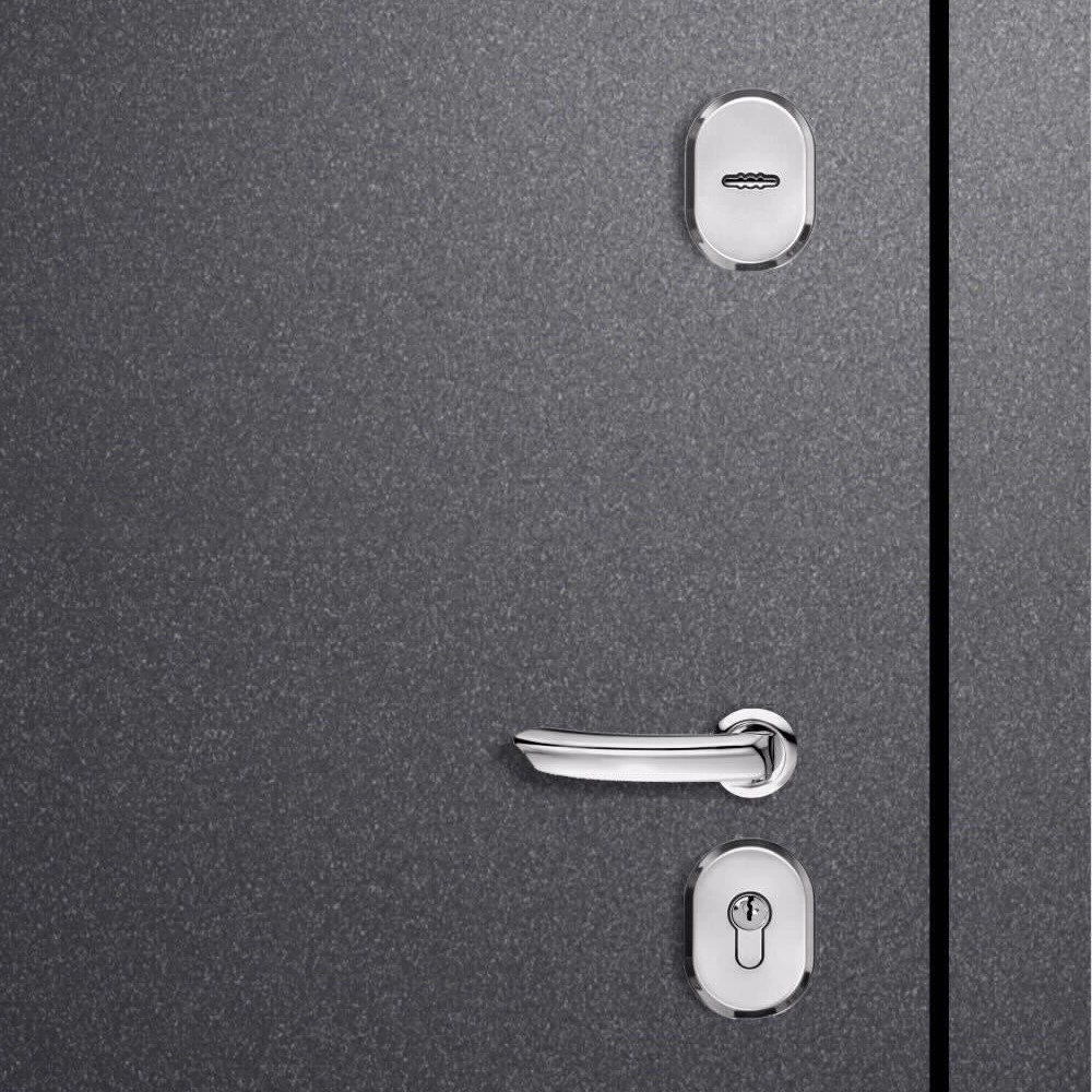 Дверь входная металлическая Тепла-2 Букле черный/Ривьера Айс 2050х860х90 мм левая