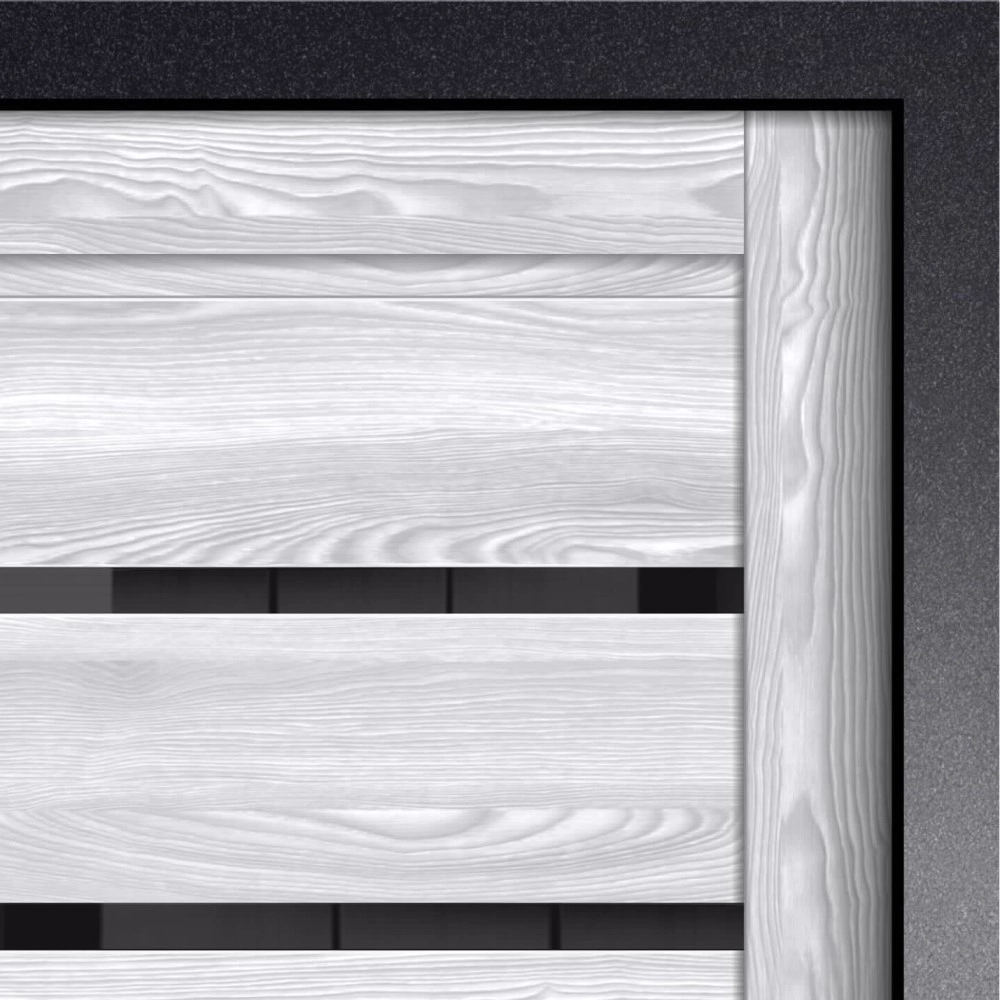 Дверь входная металлическая Тепла-2 Букле черный/Ривьера Айс 2050х860х90 мм левая