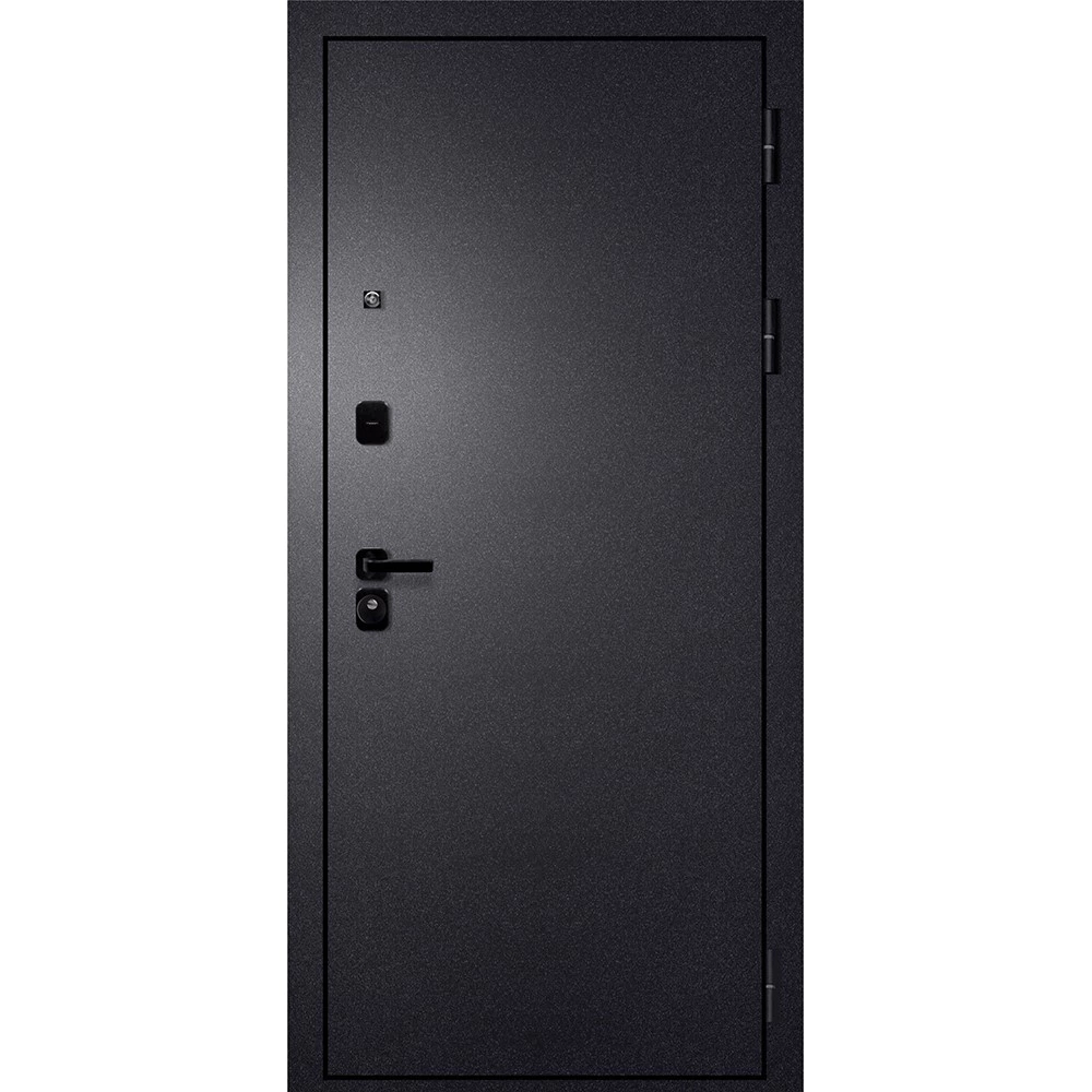 Дверь входная металлическая Тепла-4 Букле черный/Эмалит белый 2050х960х90 мм правая