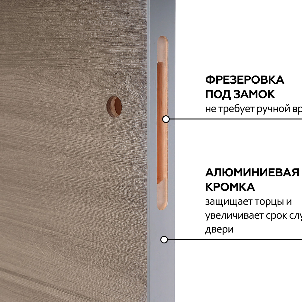 Дверь межкомнатная глухая 80х200 см Дублин ПВХ Ясень шимо