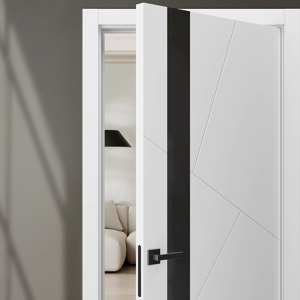 Дверь межкомнатная 2000х800 мм остекленная эмаль белая Линея