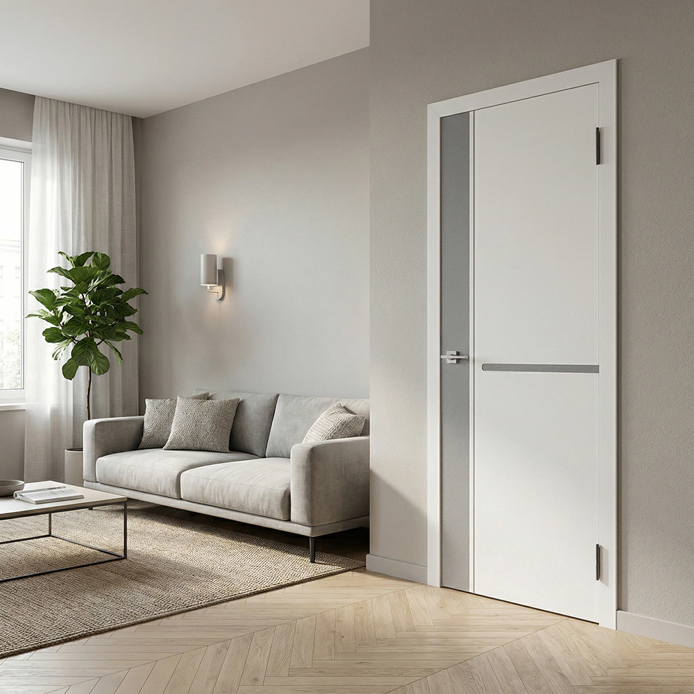 Дверь межкомнатная 2000х800 мм глухая DC-2 Хартвуд Вайт/Грей