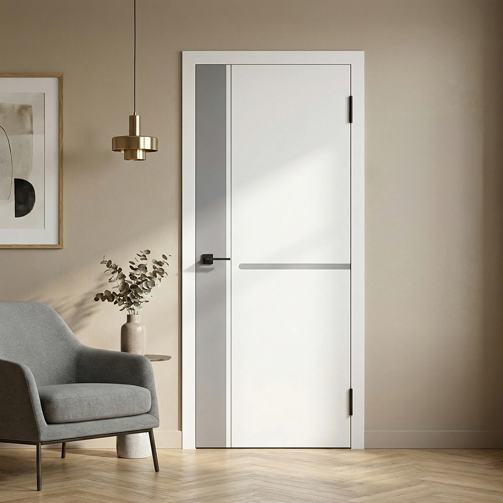 Дверь межкомнатная 2000х800 мм глухая DC-2 Хартвуд Вайт/Грей