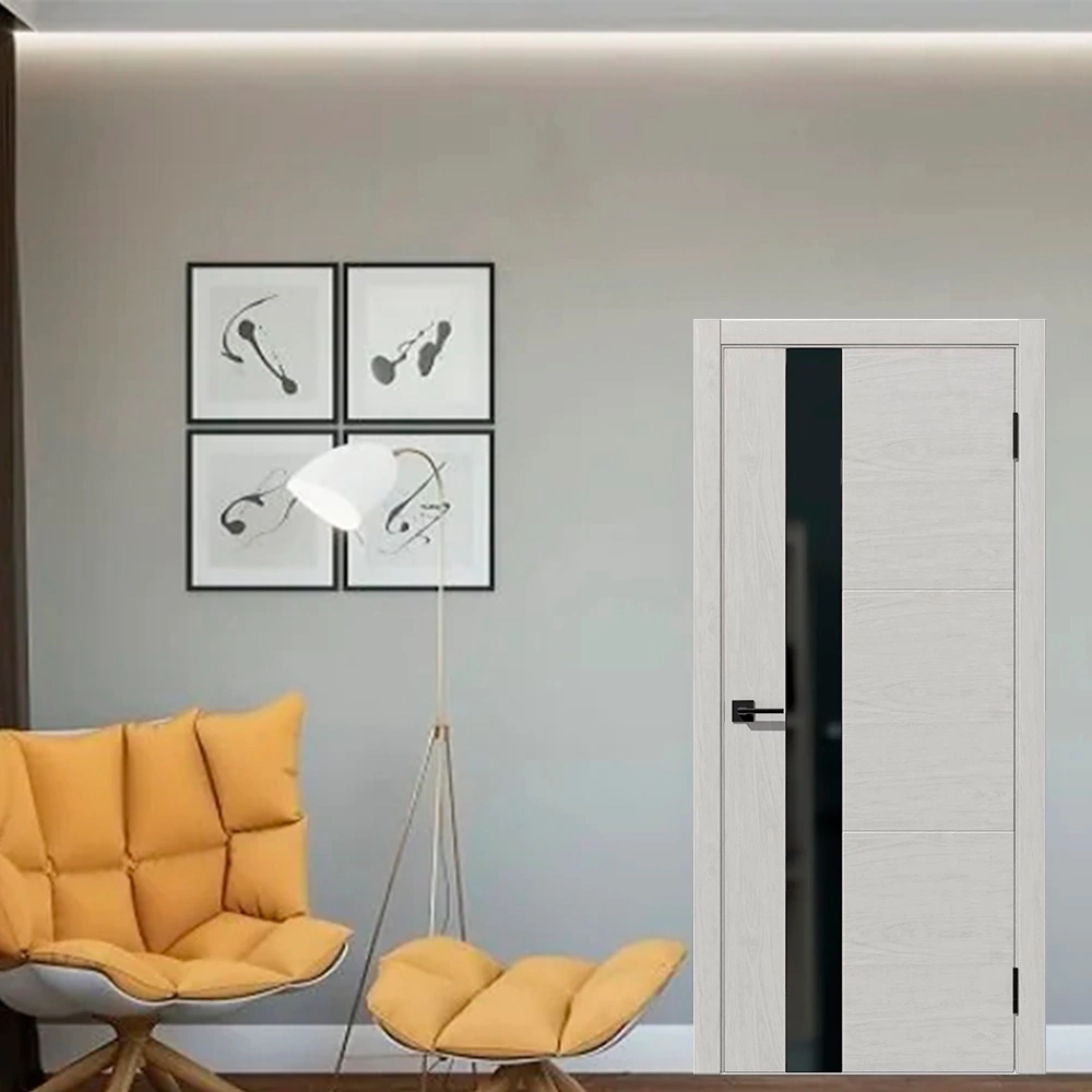 Дверь межкомнатная 2000х800 мм остекленная Атлант ПВХ Ясень снежный