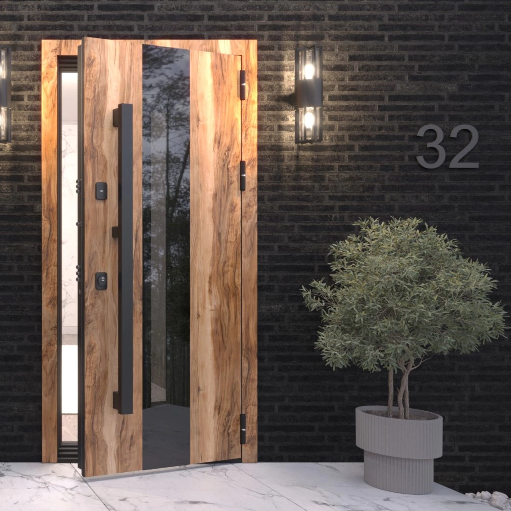 Дверь входная металлическая с терморазрывом 2050х960х110 мм правая Термакс Люми ПРО МАКС