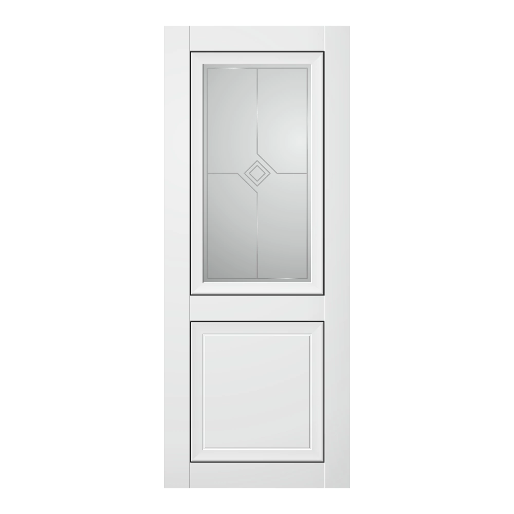 Дверь межкомнатная остекленная 2000х800 мм Севилья белый бархат