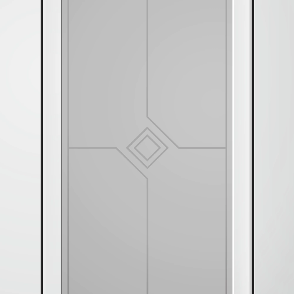 Дверь межкомнатная остекленная 2000х800 мм Севилья белый бархат