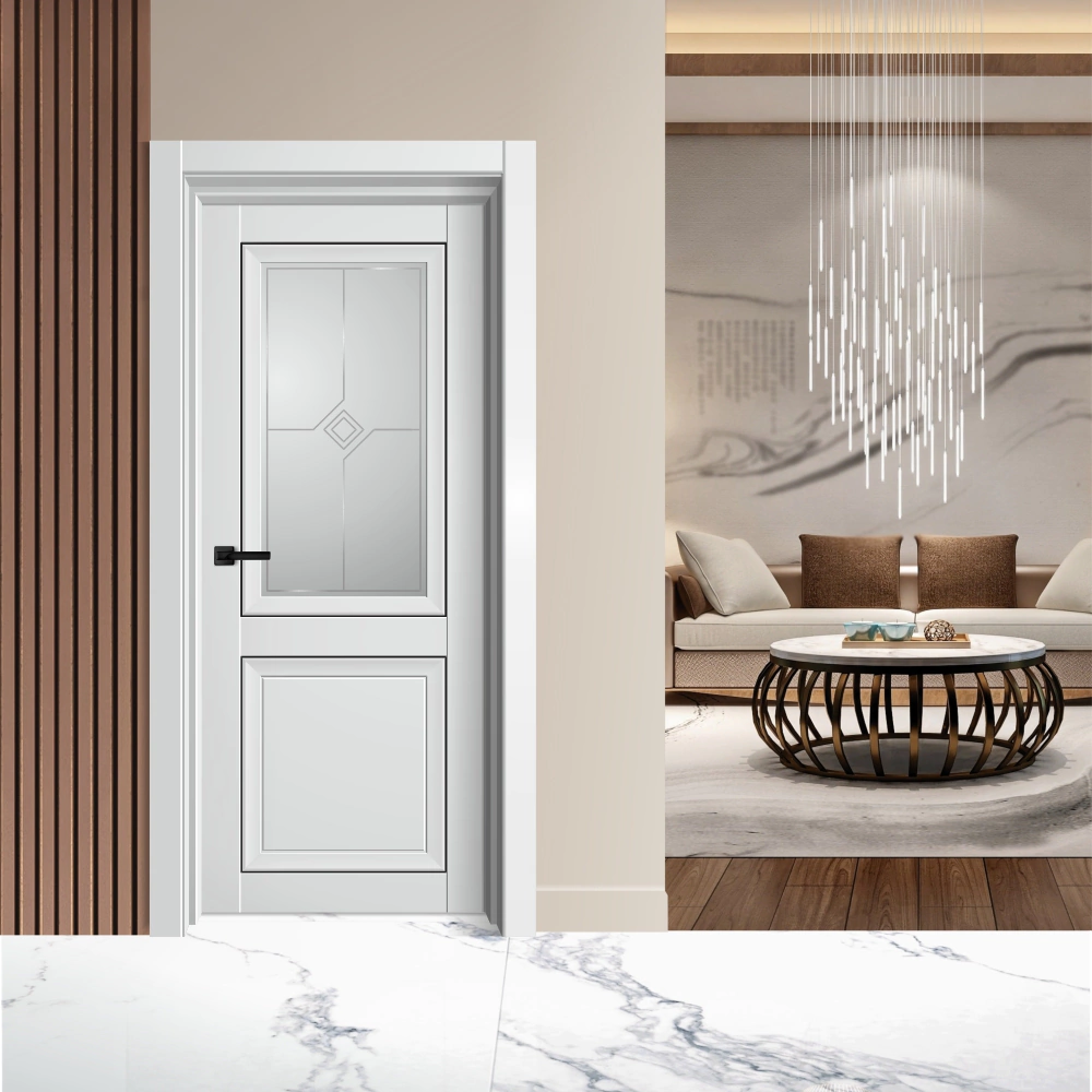 Дверь межкомнатная остекленная 2000х800 мм Севилья белый бархат