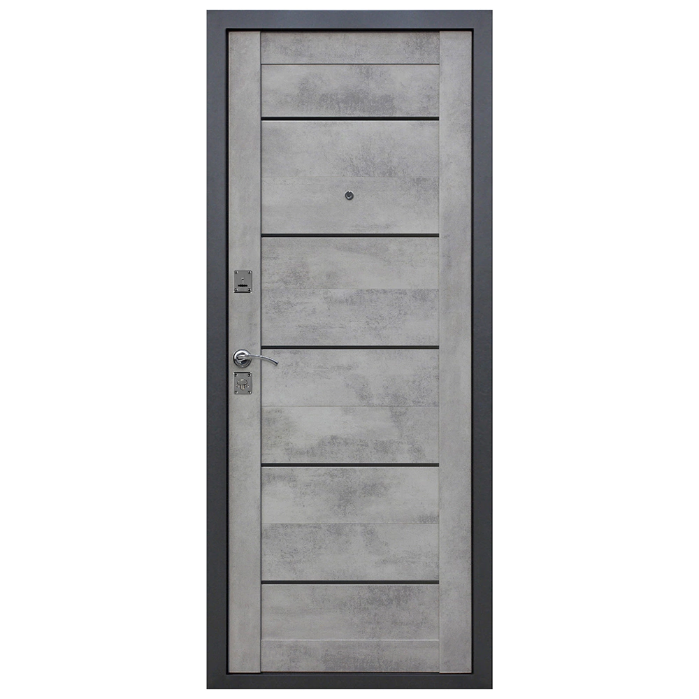 Дверь входная металлическая Доминанта серебро/бетон серый 2050х960х60 мм левая