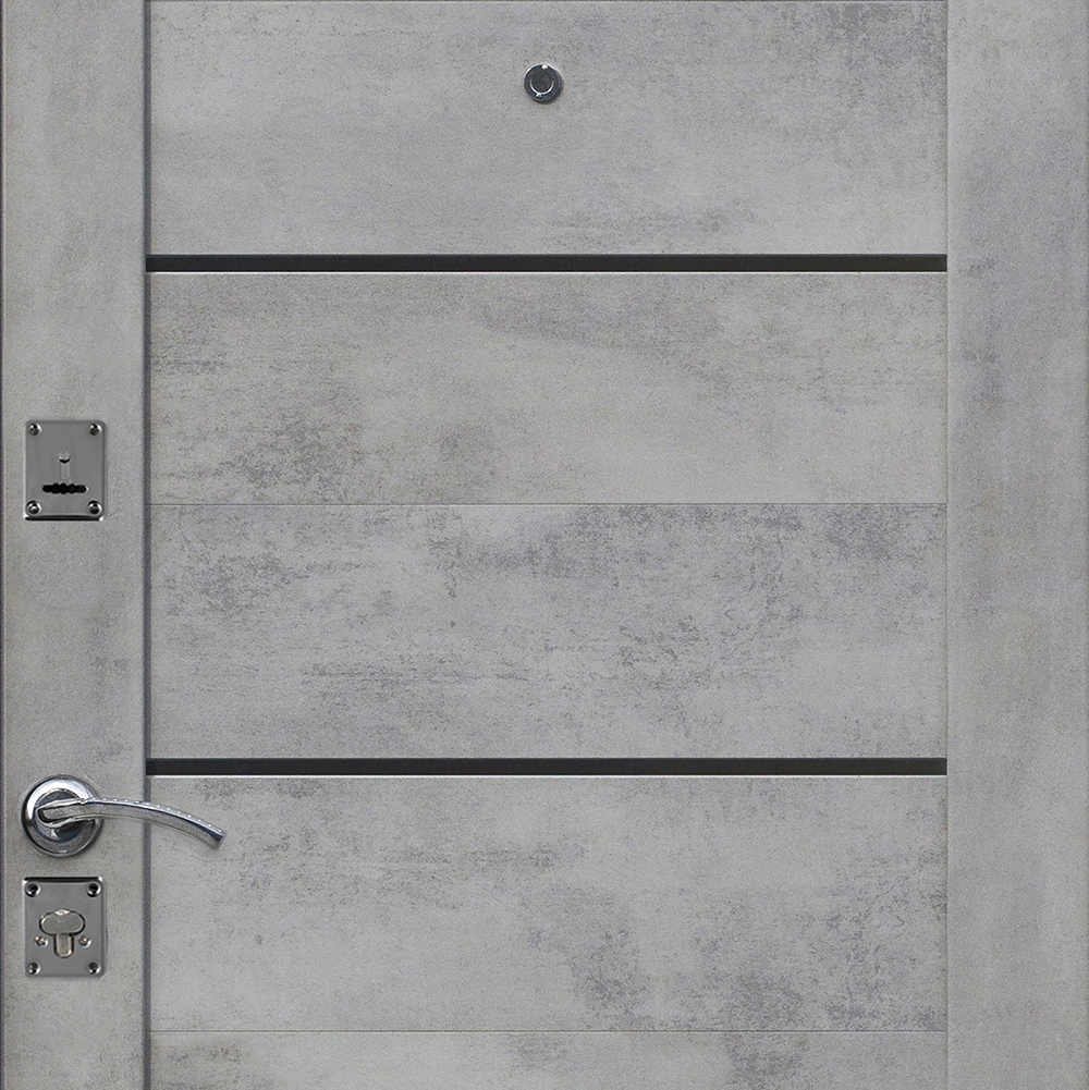 Дверь входная металлическая Доминанта серебро/бетон серый 2050х960х60 мм левая