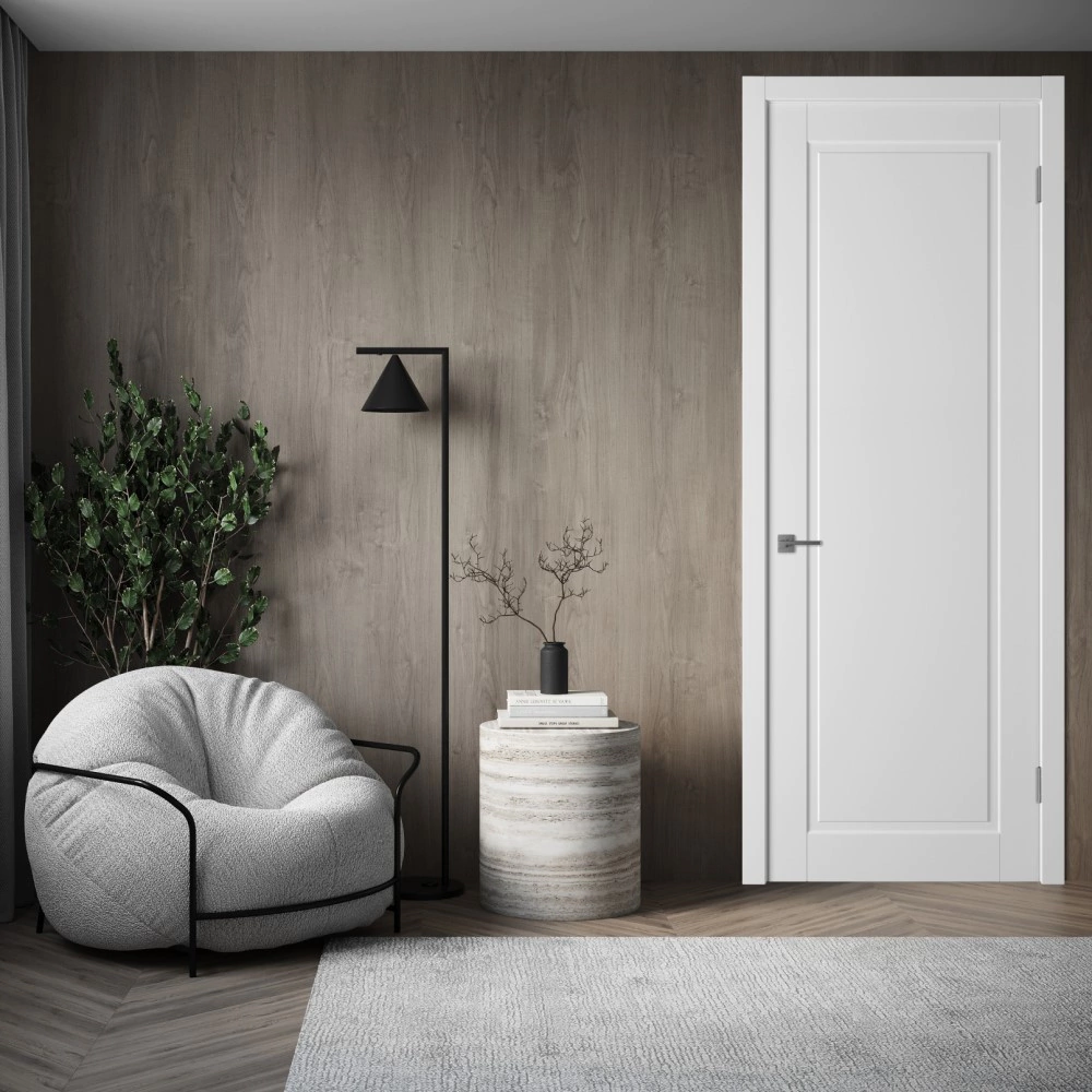 Дверь межкомнатная 2300х800 мм глухая Аура эмаль белая