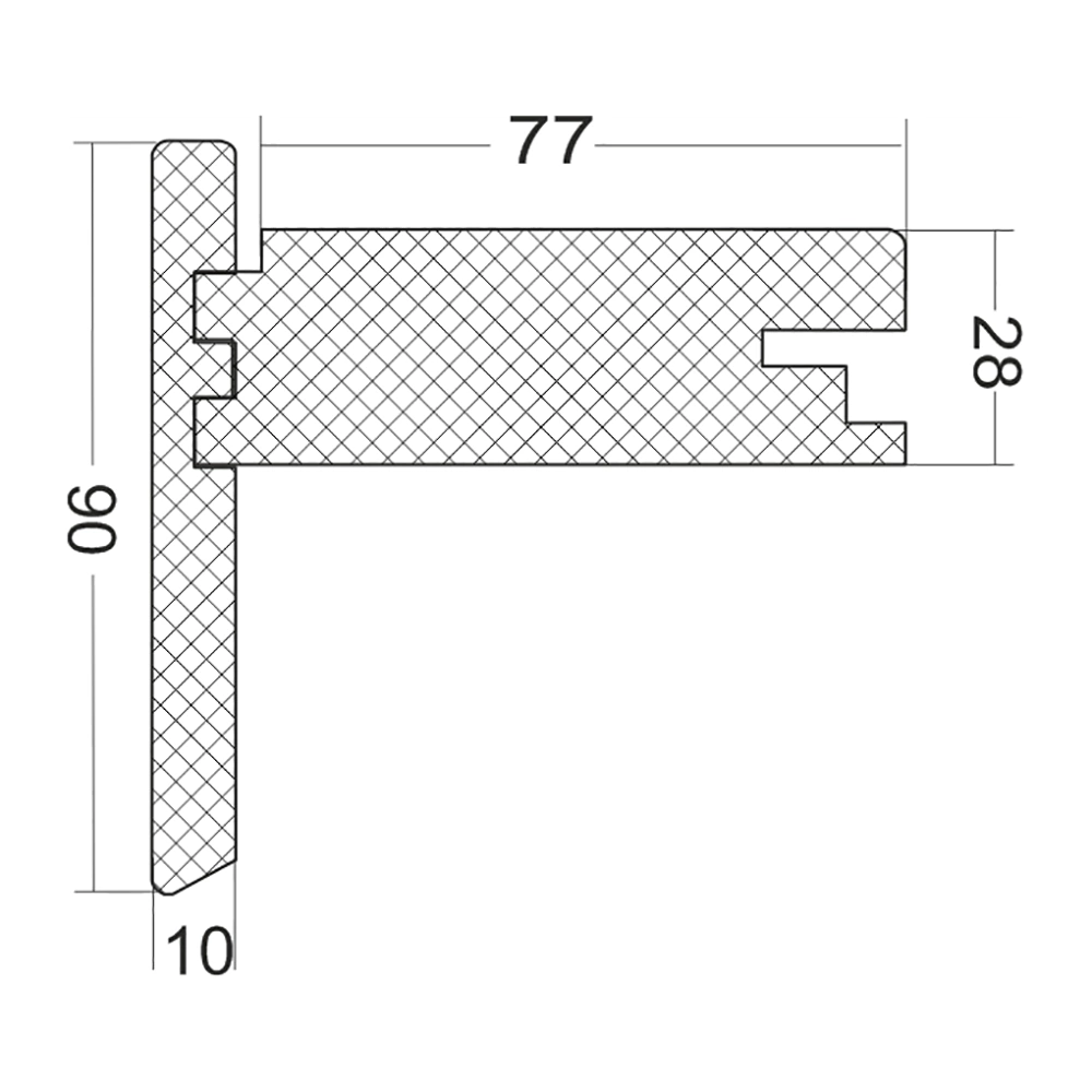 Комплект компланарного погонажа 2440х90х80 мм Эмалекс белый (Урбан Z Реверс)