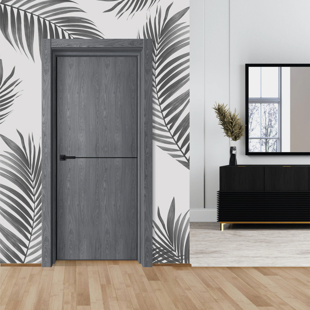 Дверь межкомнатная глухая ПВХ 2000х700 мм Лайн-1 Ольха серая