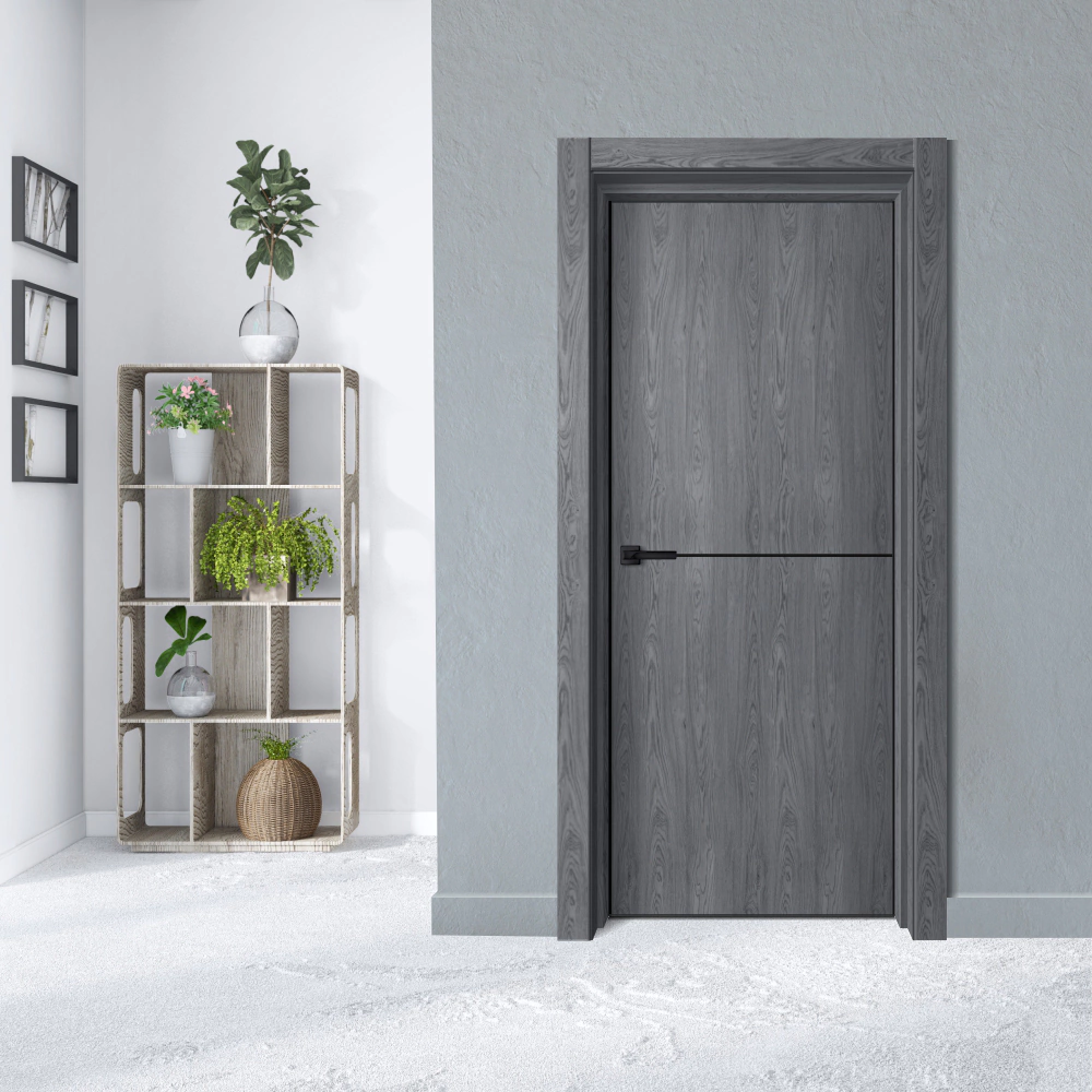 Дверь межкомнатная глухая ПВХ 2000х800 мм Лайн-1 Ольха серая