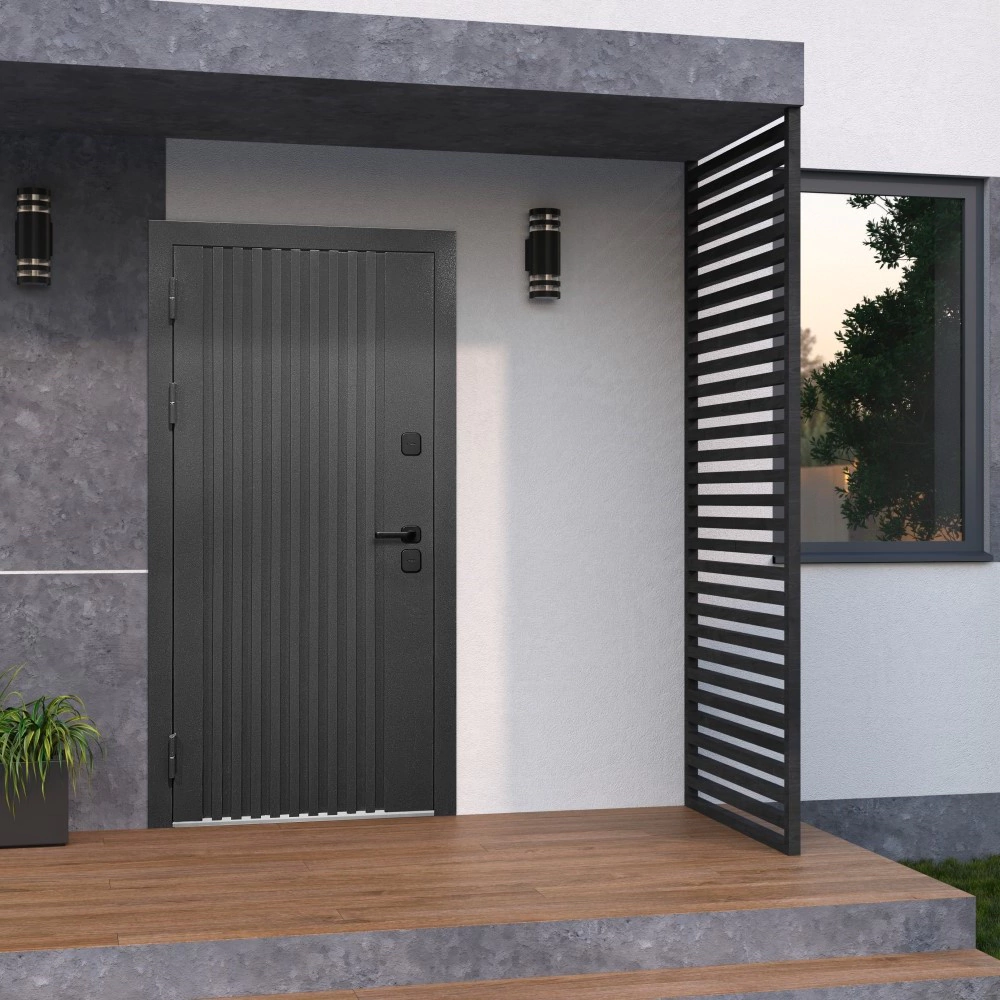 Дверь входная металлическая 2050х960х110 мм левая Луксор Термо Рейка