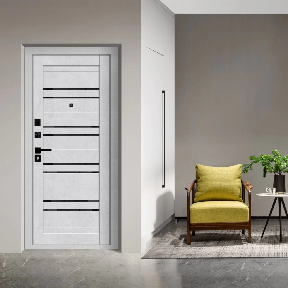 Дверь входная металлическая Герой-1 антик белый/бетон снежный 2050х960х90 мм левая