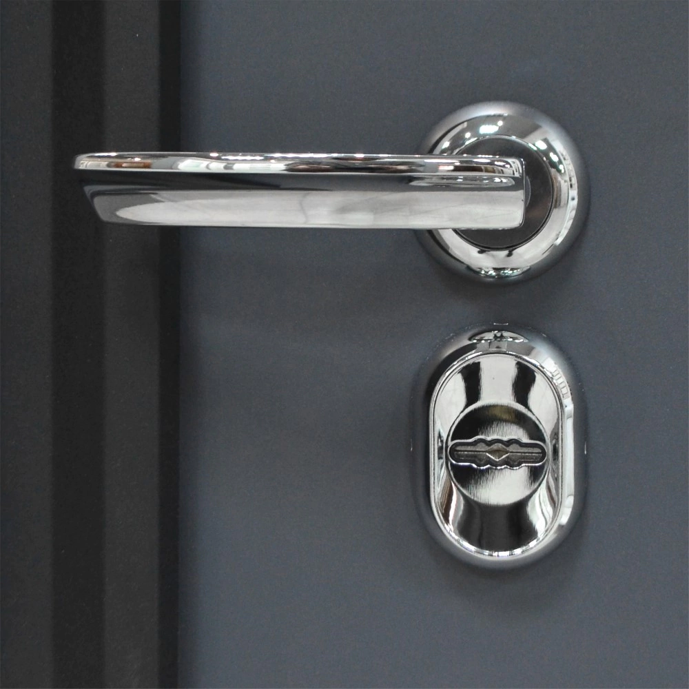 Дверь входная металлическая Плата серый муар/белое дерево 2050х960х103 мм левая