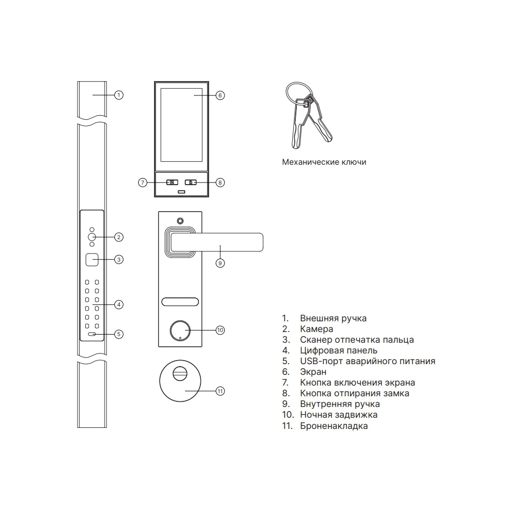 Дверь входная металлическая с электронным замком 2050х960х115 мм правая Луксор Диагональ Смарт