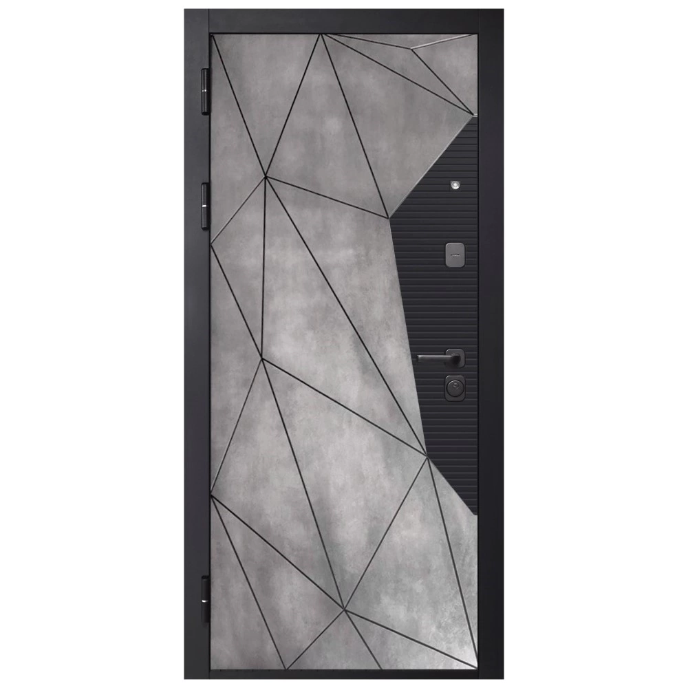 Дверь входная металлическая 2050х960х104 мм левая Геометрия Бетон/Зеркало