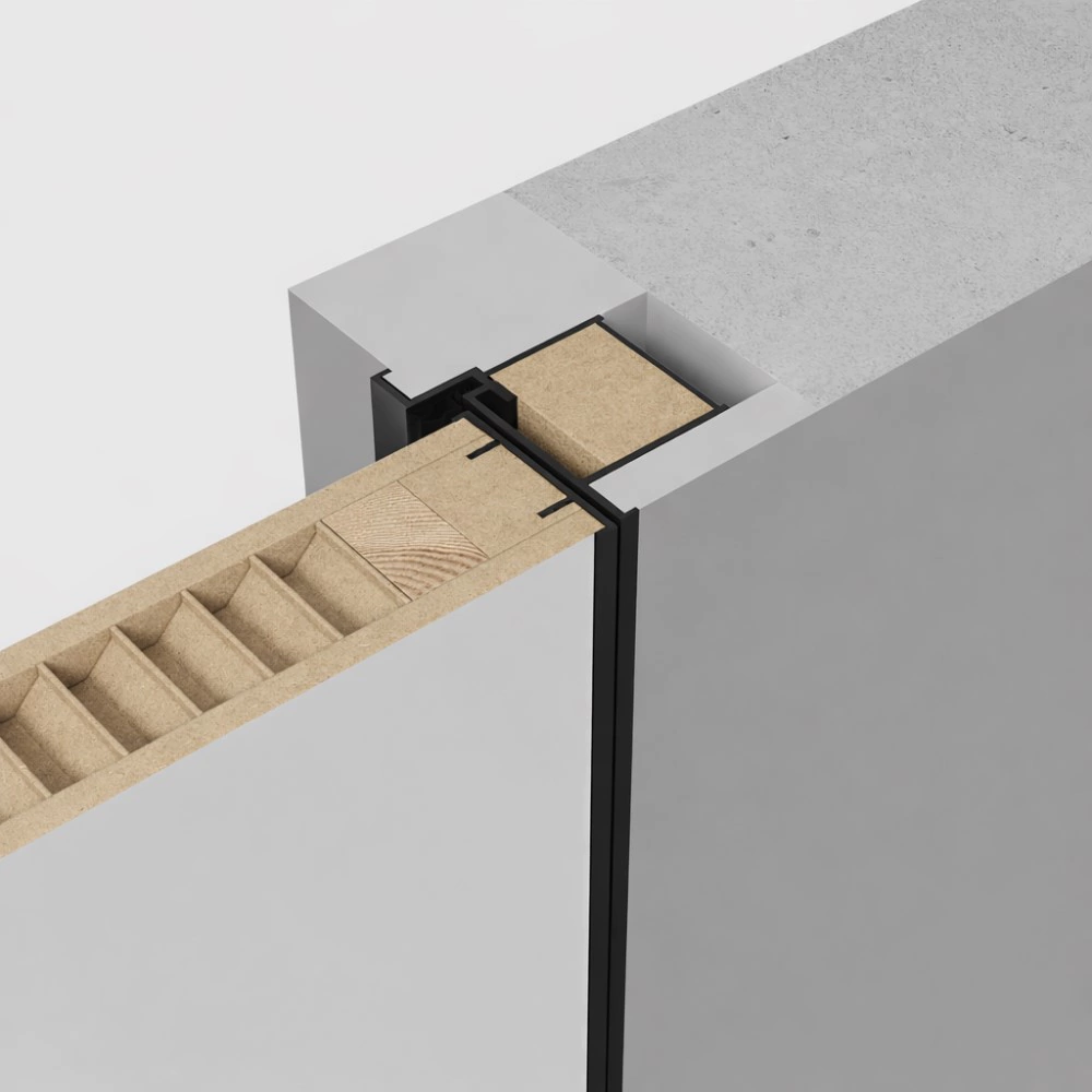 Дверь межкомнатная глухая под покраску с алюминиевой кромкой 2000х800 мм Инвизибл