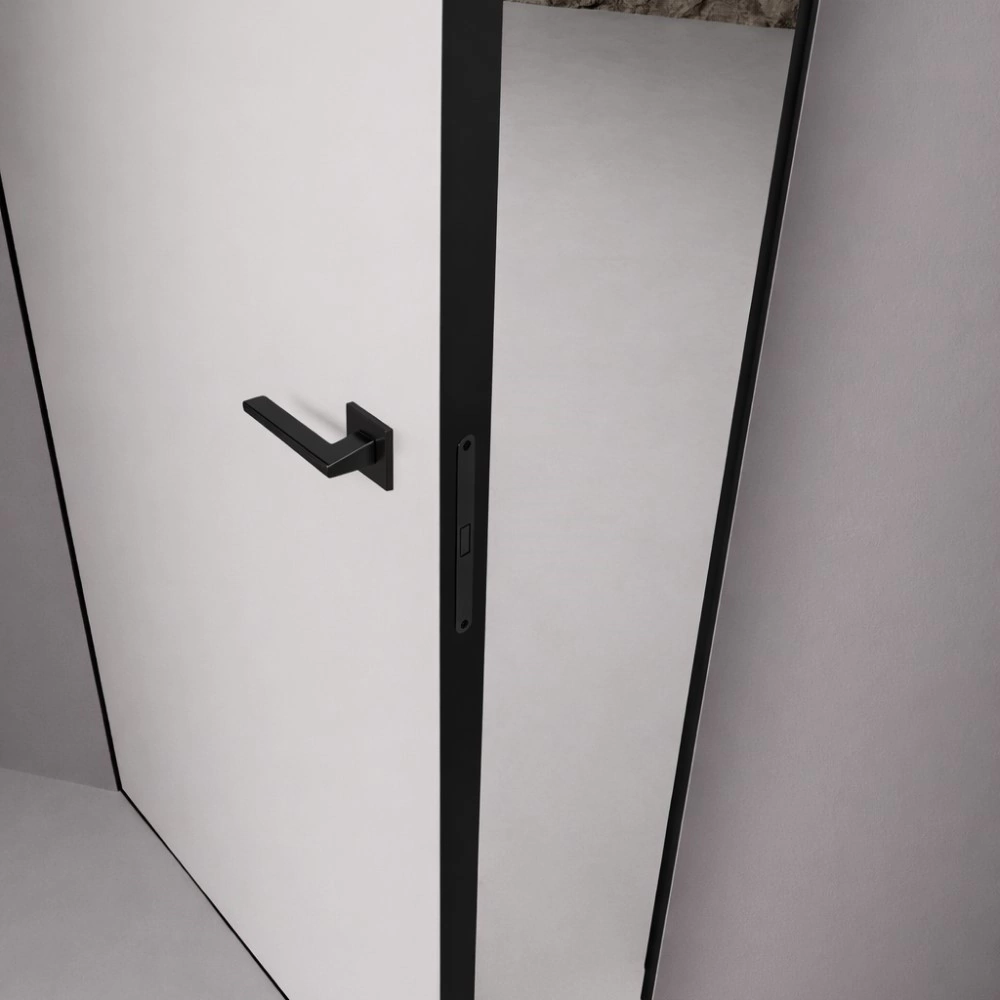 Дверь межкомнатная глухая под покраску с алюминиевой кромкой левая 2000х700 мм Инвизибл Реверс