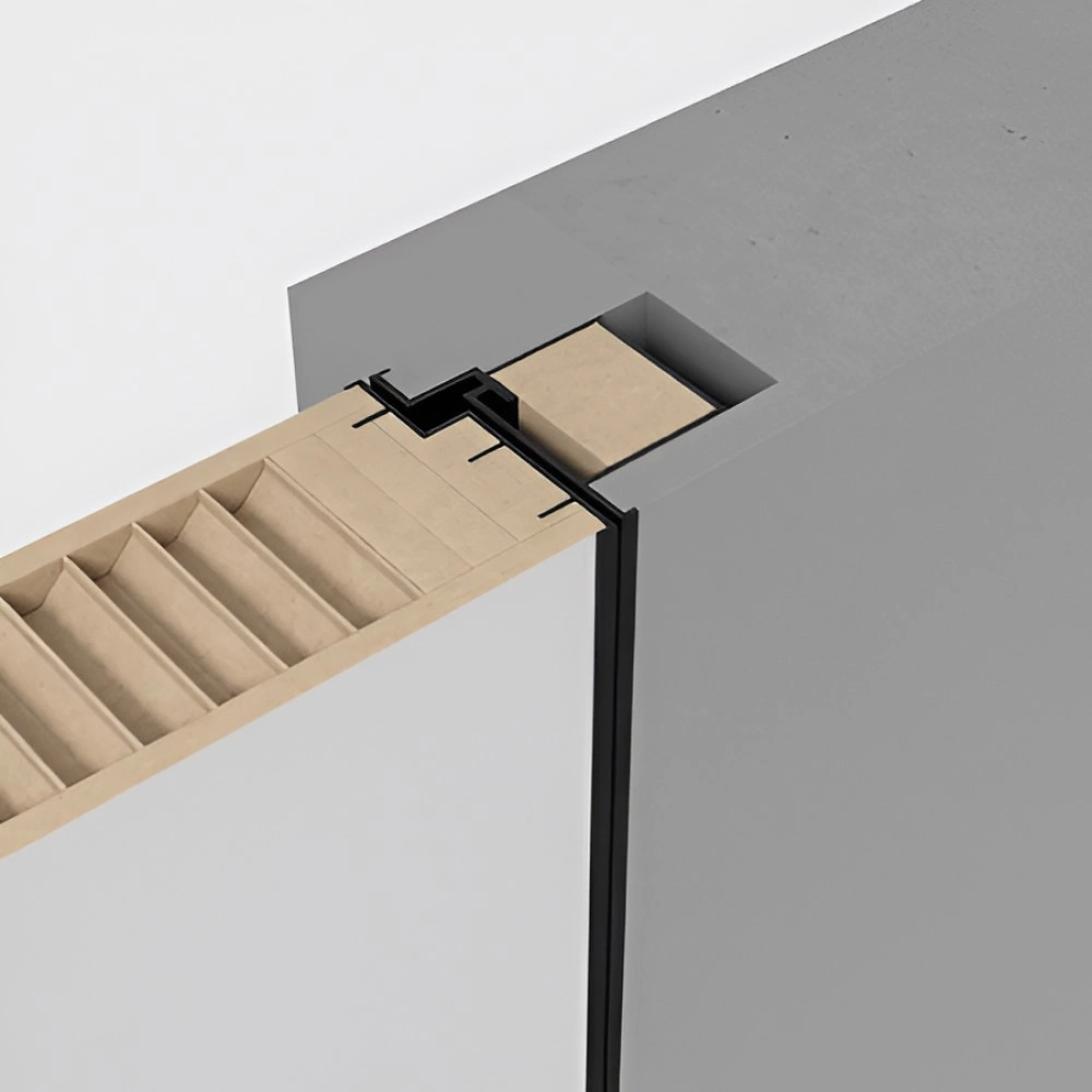 Дверь межкомнатная глухая под покраску с алюминиевой кромкой правая 2000х800 мм Инвизибл Реверс