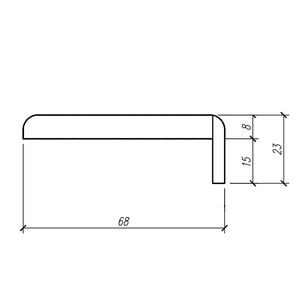 Наличник телескопический 2150х70х8 мм ПВХ 5 шт Бетон известковый (Тандем)