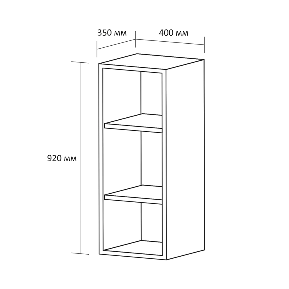 Корпус верхнего шкафа Ш40 см 920х400х350 мм белый