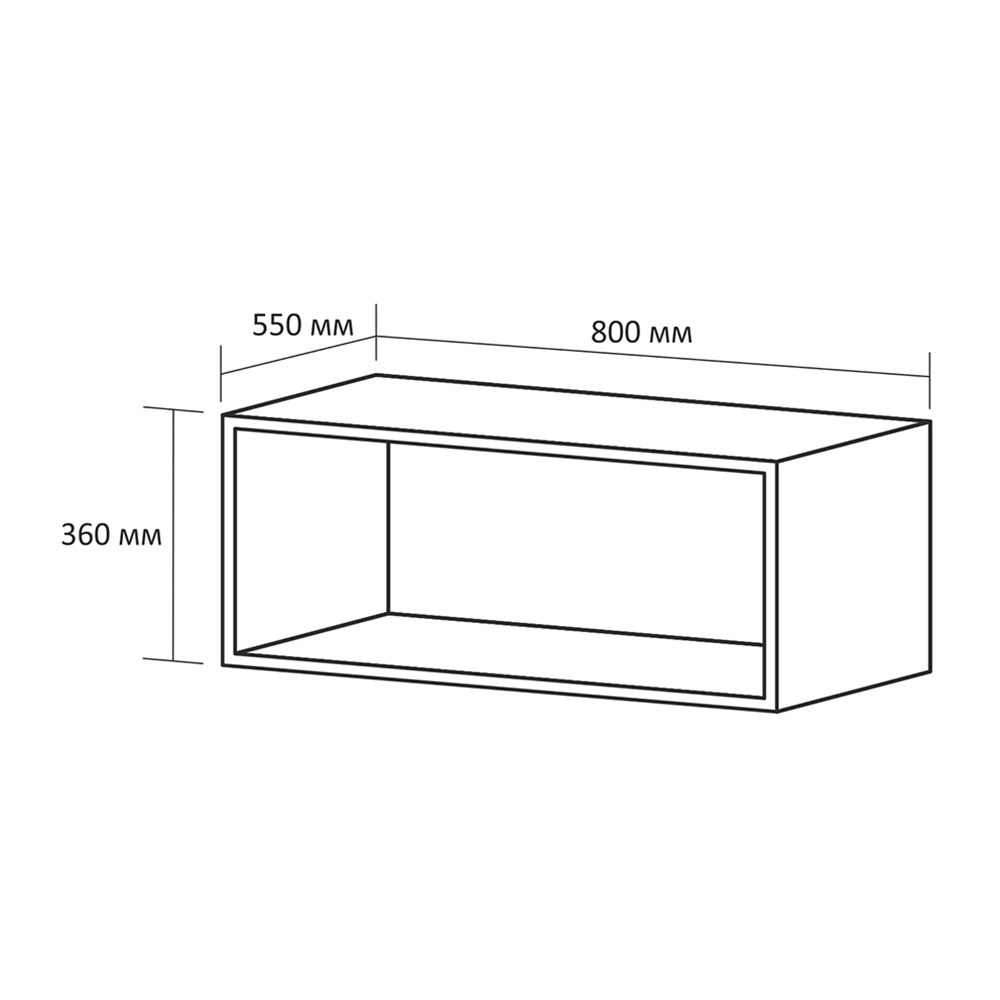 Корпус верхнего шкафа Ш80 см 360х800х550 мм белый