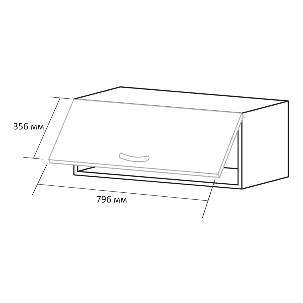 Корпус верхнего шкафа Ш80 см 360х800х550 мм белый