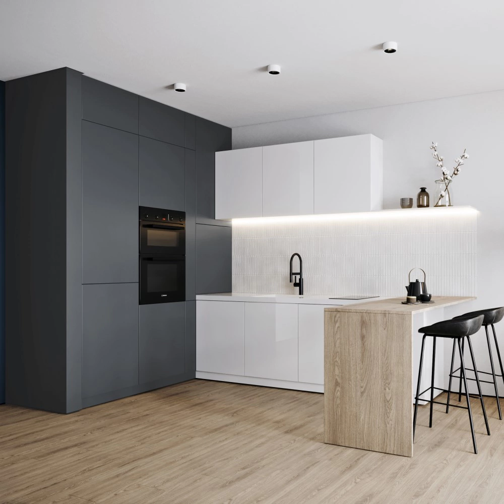 Фасад 916х496 мм Плано эмаль матовый серый